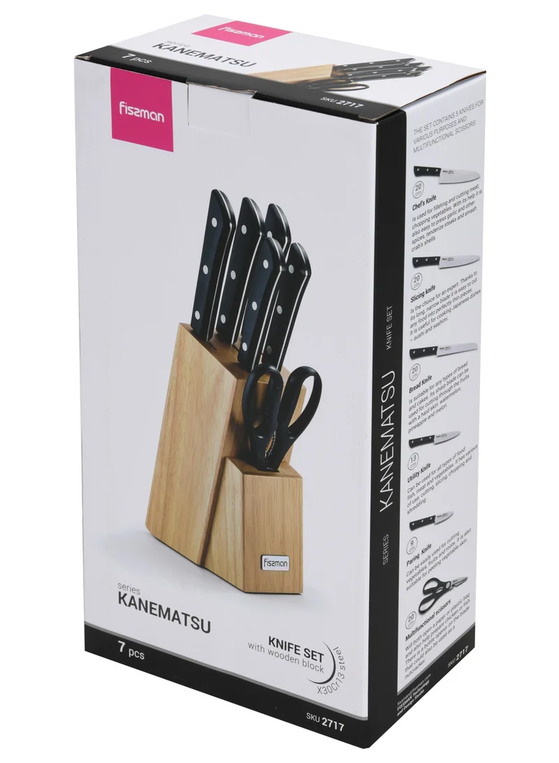 Fissman  Fissman 7-Piece Knife Set Kanematsu with Wooden Block  | Best Price UAE