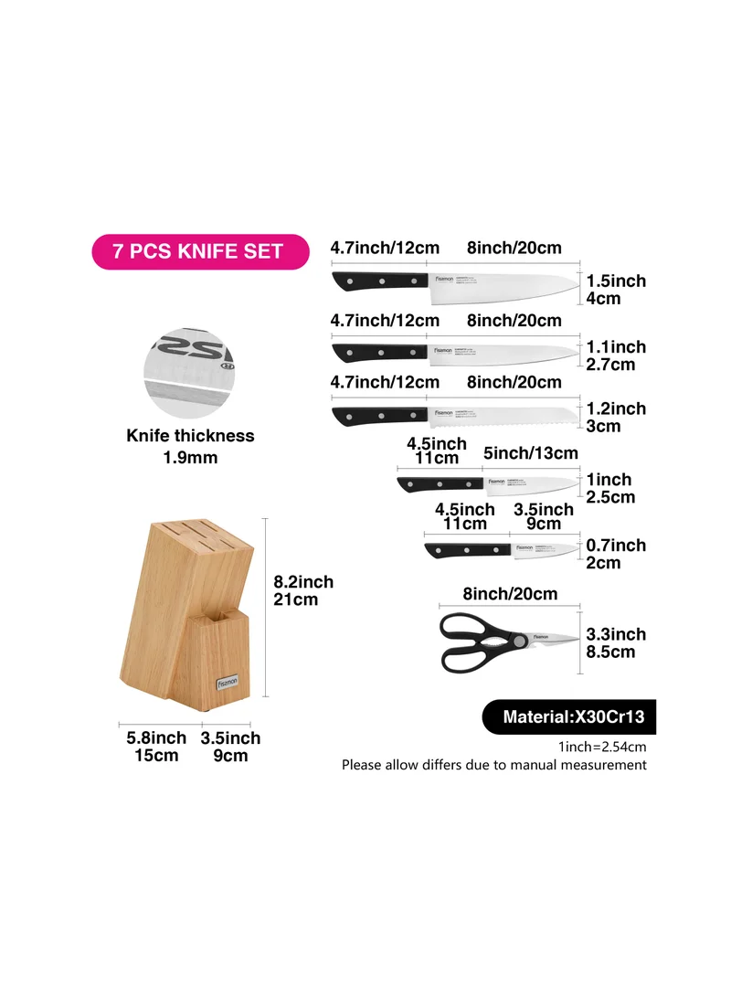 Fissman  Fissman 7-Piece Knife Set Kanematsu with Wooden Block  | Best Price UAE