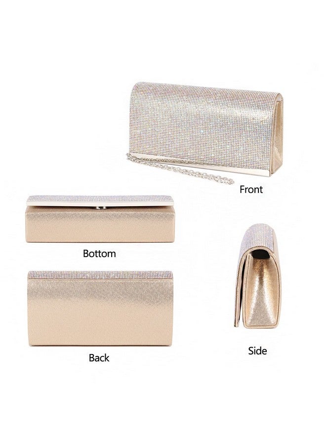 Naimo Bling Rhinestone Evening Bag Metal Binding Clutch Handbag Shoulder Crossbody Wedding Party Purse for Women - Image 1