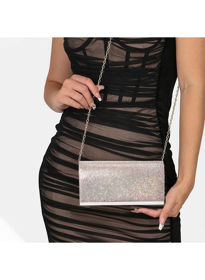 Naimo Bling Rhinestone Evening Bag Metal Binding Clutch Handbag Shoulder Crossbody Wedding Party Purse for Women - Image 4