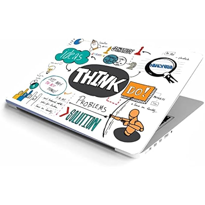 rayihni LAPTOP SKIN STICKERS HD QUALITY STICKER FOR LAPTOPS UPTO 15.6" COMPATIBLE WITH APPLE/DELL/HP/LENOVO/ACER/ASUS/SONY (DUSTPROOF|WATERPROOF|SCRATCHPROOF|REUSABLE)-THINK DO ANM1 - Image 1