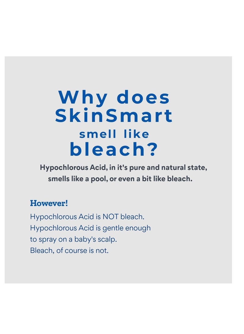 SkinSmart Antimicrobial - SkinSmart antimicrobial eczema therapy with hypochlorous acid removes bacteria so skin can heal for adults kids and seniors 8 ounce clear spray - Packing May Vary - Image 1