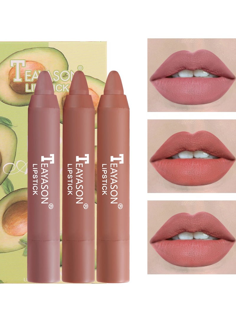TEAYASON - Liquid Matte Lipstick, Velvet Air Moisture Smooth Crayon Lip Stain, 24 Hour Superstay Natural Nude Lipstick, Long Lasting Waterproof Lip Gloss Lipstick For Women, (Three-pack Set B) - Image 1