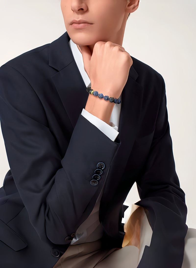 Hiras Beaded Bracelet with Sodalite, Black Obsidian, Natural Gemstone (10 mm) Hand Chain Lucky Jewelry Charm Bracelet for Men and Women - Image 2