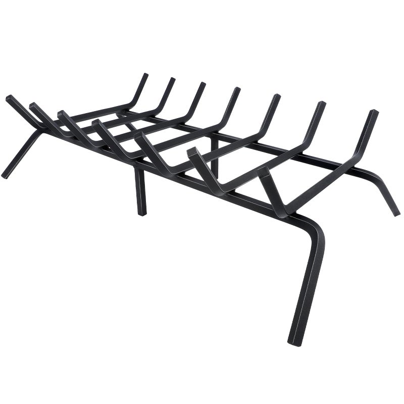 Luoieo Fireplace Grate,Fireplace Log Holder,30 inch Heavy Duty Solid Cast Iron FIrewood Log Burning Rack for Inside The Fireplace Accessories Outood Fire Pit Kindling Fireplace Tools - Image 1