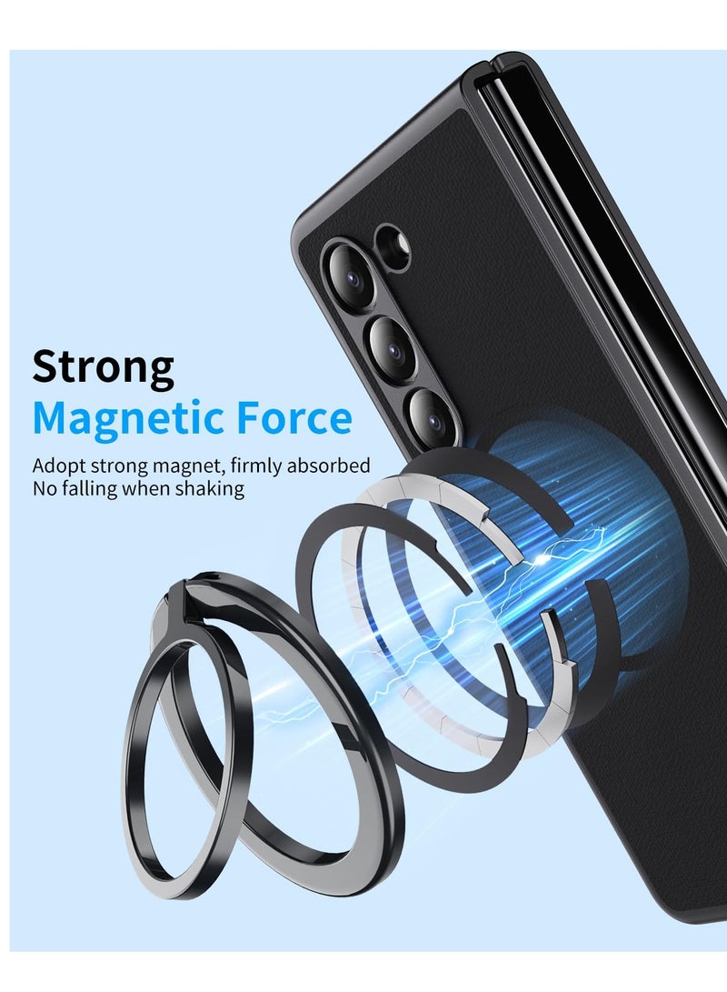 KASTWAVE Magnetic Case for Samsung Galaxy Z Fold 5 [with 2 Tempered Films and 360 Rotating Magnetic Ring, Compatible with MagSafe] Ultra Thin Matte PC Protective Cover - Image 2