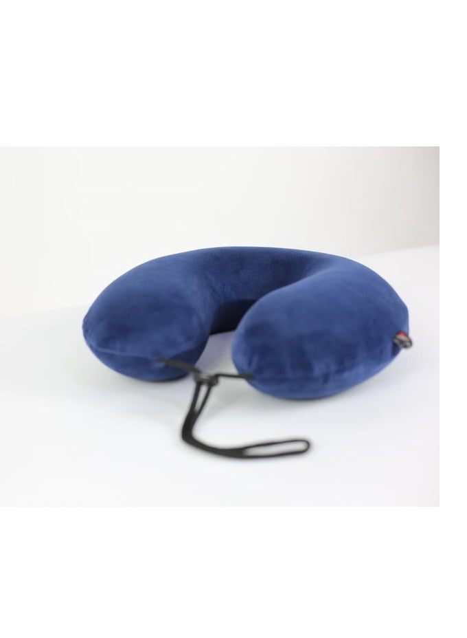 HT Memory Foam Travel Pillow with U-Shaped Neck for Neck Comfort While Traveling, Navy - Image 3