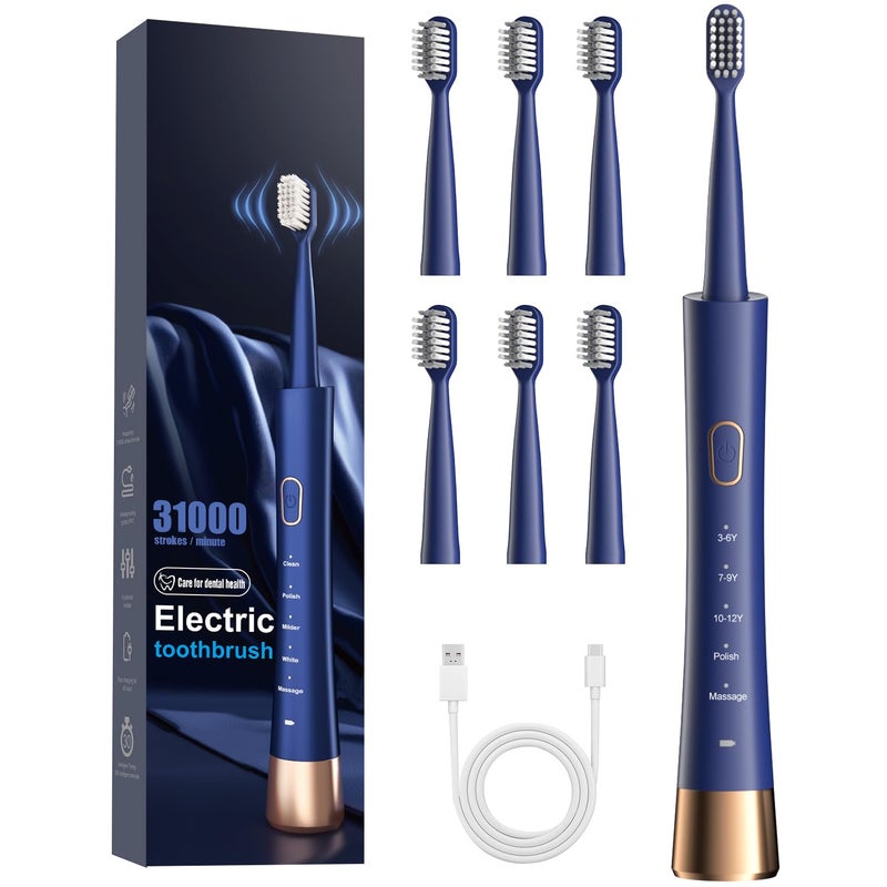 JTF Orthodontic Electric Toothbrush for Braces: 6 U-Shaped Soft Brush Heads, 5 Brushing Mode, 2Min Timer, IPX7 Waterproof, Deep Oral Clean, Rechargeable Sonic Toothbrushes for Tooth with Dental Device - Image 1