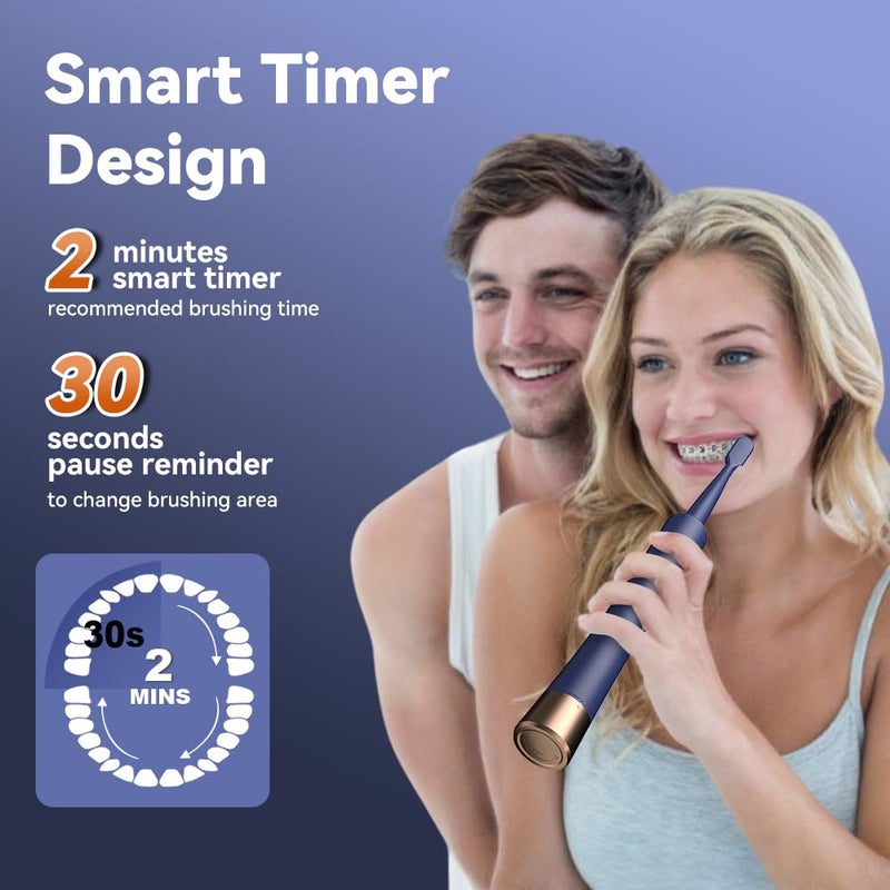 JTF Orthodontic Electric Toothbrush for Braces: 6 U-Shaped Soft Brush Heads, 5 Brushing Mode, 2Min Timer, IPX7 Waterproof, Deep Oral Clean, Rechargeable Sonic Toothbrushes for Tooth with Dental Device - Image 5