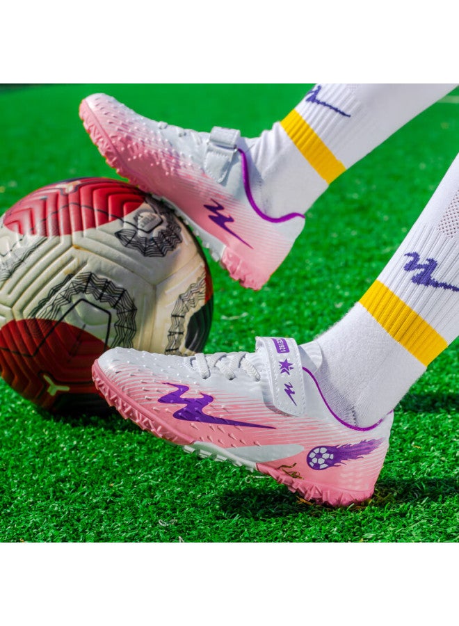 Shuangxing Kids Soccer Shoes Girls Big Kids Tf Turf Cleats Students Youth Soccer Shoes Boys Anti-slip Lightweight Grass Training Shoes - Image 5