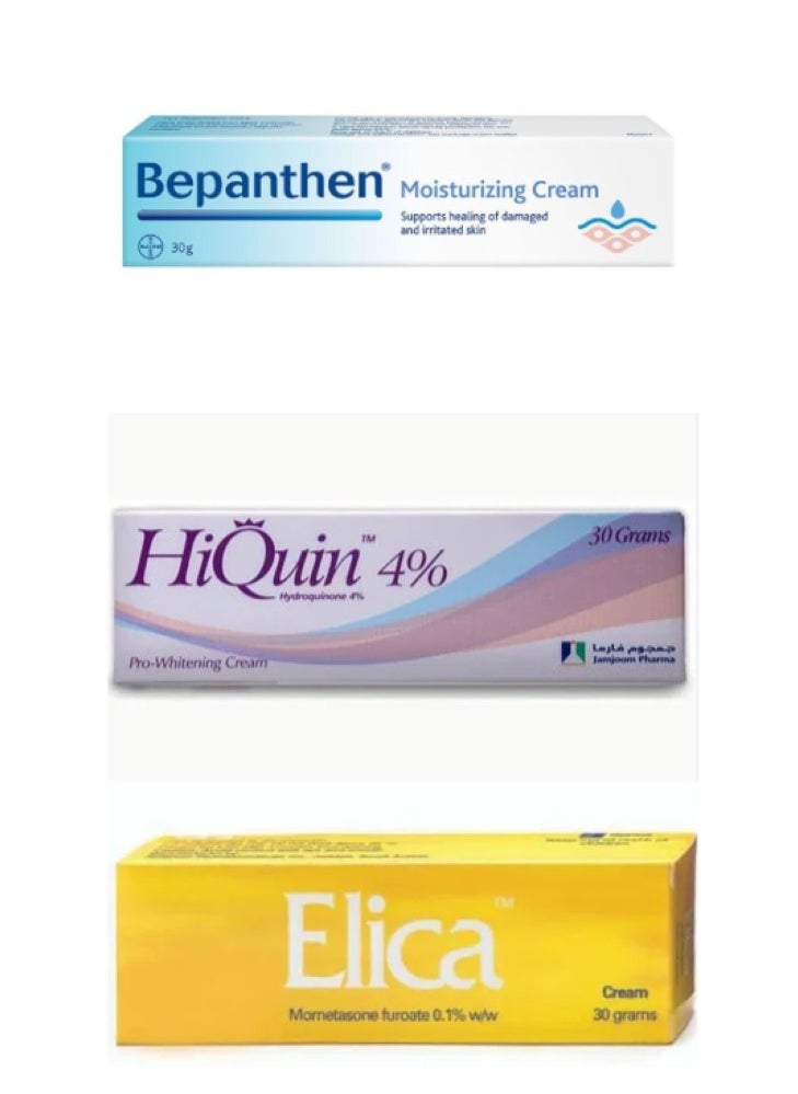 Bepanthen Bepanthen 30g + Elica 30g + Hi Queen 4% Skin Lightening Cream 3PCS  - Image 1