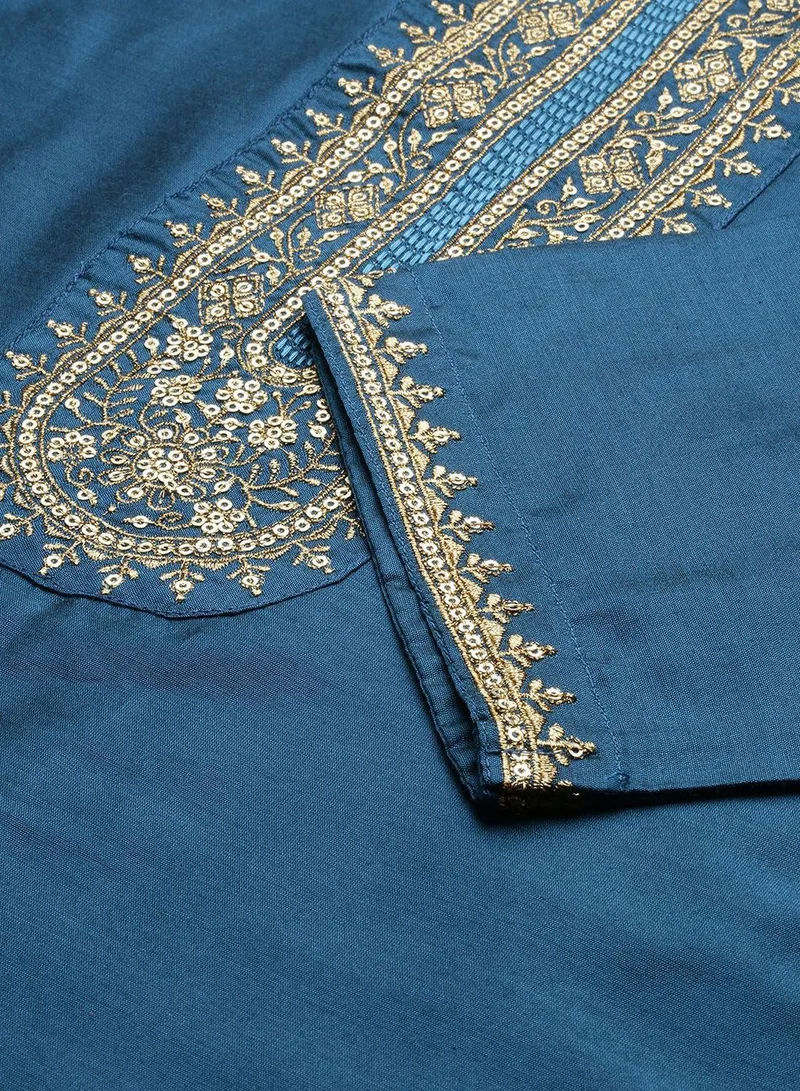 ISHIN  Women Navy Poly Viscose Kurta Sets for Women | Best Price UAE
