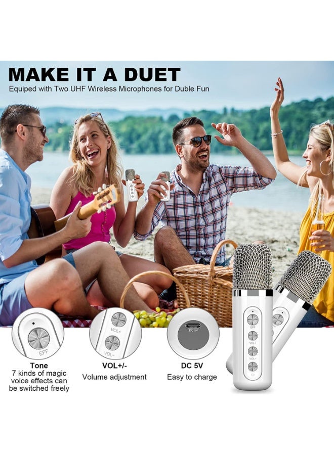 AiQi Wireless Home KTV Set with Subwoofer & 2 UHF Microphones, 10W Speaker, Voice Effects, Long Battery Life, Multi-Device Compatible - Image 4