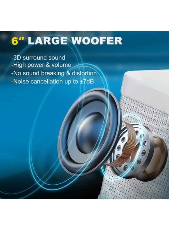 AiQi Wireless Home KTV Set with Subwoofer & 2 UHF Microphones, 10W Speaker, Voice Effects, Long Battery Life, Multi-Device Compatible - Image 3