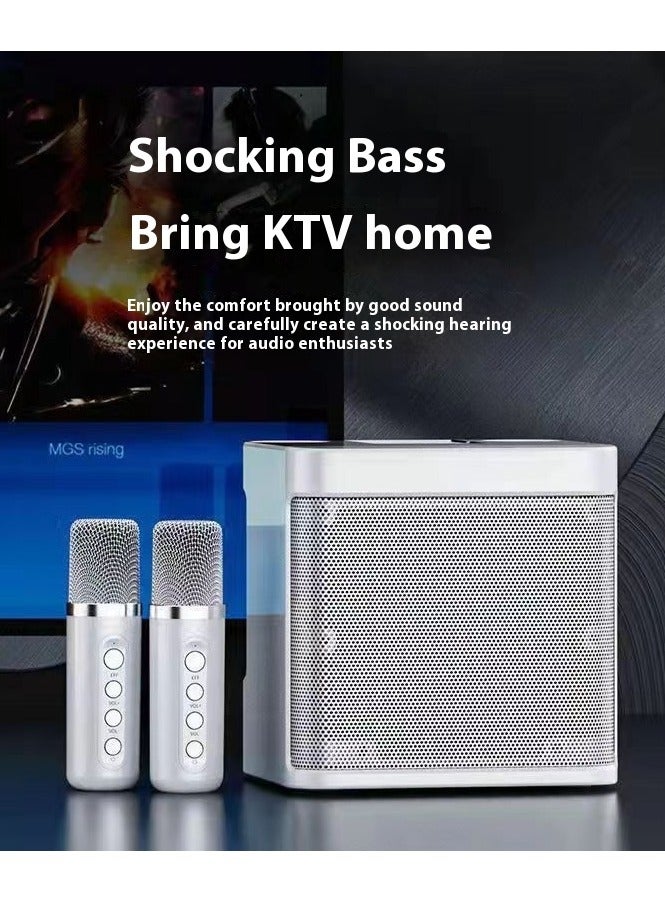 AiQi Wireless Home KTV Set with Subwoofer & 2 UHF Microphones, 10W Speaker, Voice Effects, Long Battery Life, Multi-Device Compatible - Image 1
