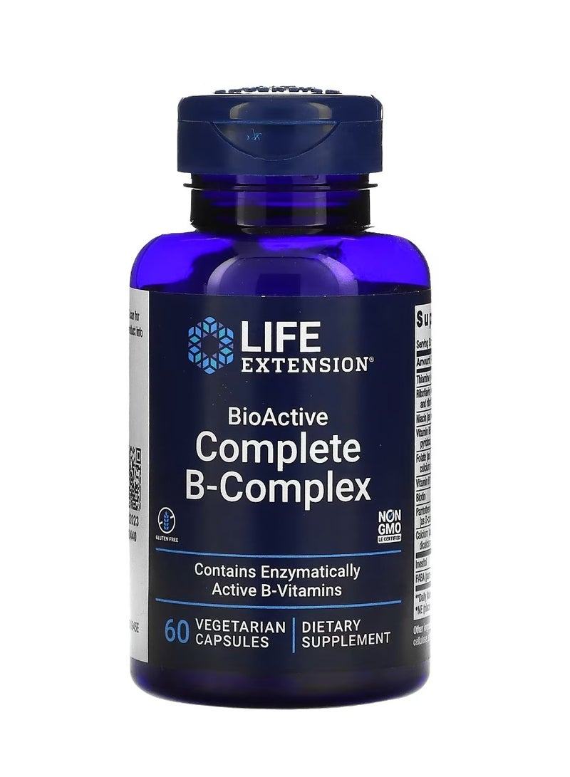 Life Extension BioActive Complete B-Complex, 60 Vegetarian Capsules - Image 1
