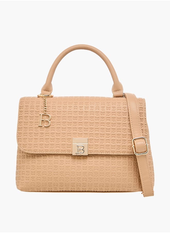 Flora Bella By Shoexpress Women Monogram Embossed Crossbody Bag with Handle and Detachable Strap  - Image 1