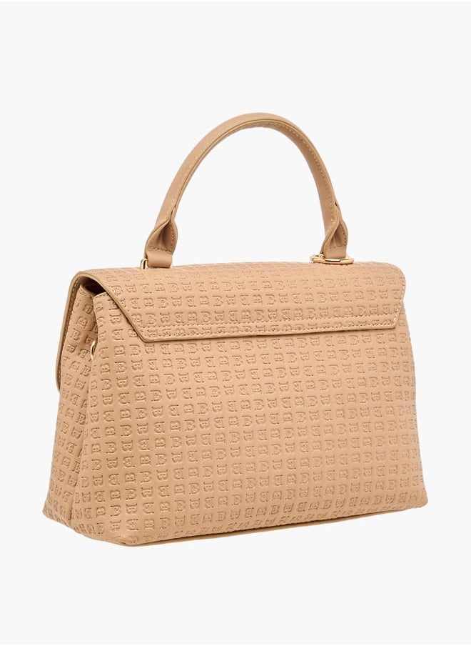 Flora Bella By Shoexpress Women Monogram Embossed Crossbody Bag with Handle and Detachable Strap  - Image 3
