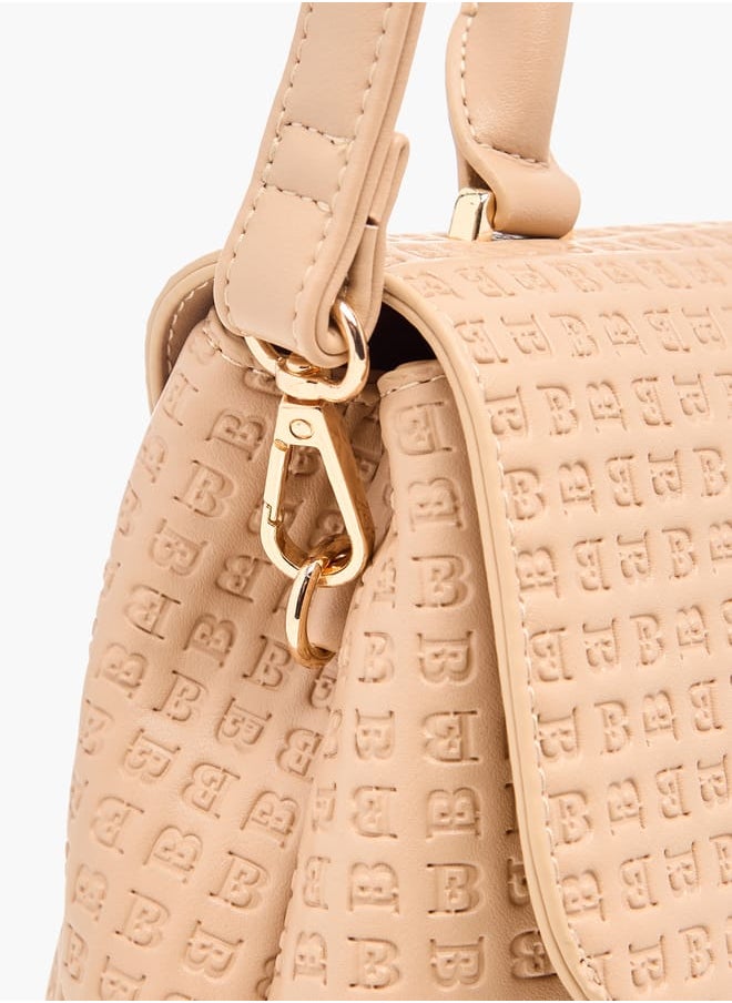 Flora Bella By Shoexpress Women Monogram Embossed Crossbody Bag with Handle and Detachable Strap  - Image 5