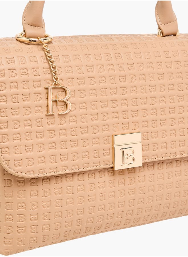 Flora Bella By Shoexpress Women Monogram Embossed Crossbody Bag with Handle and Detachable Strap  - Image 4
