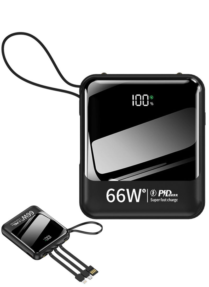 Captaintech 10000mAh Power Bank 66W Super Fast Charging Including 4 Cables, Compatible with Samsung Galaxy S23/S22/S21/S20/S10, iPhone 14/iPhone 13/iPhone 12 Series/iPad - Image 1