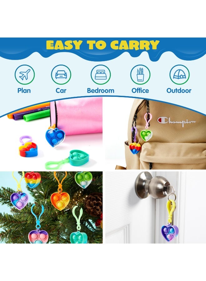 8 حزمة (لون عشوائي) إصبع فقاعة سلاسل المفاتيح لعبة هدية حفلة فضفاضة مناسبة للأطفال الذين تتراوح أعمارهم بين 4-8 ، 8-12 ، ملء حقيبة هدية نهاية السنة هدية الطالب جائزة الفصل الدراسي لعبة عيد الميلاد الحسية ، قلادة لعبة تخفيف الإجهاد - Image 4