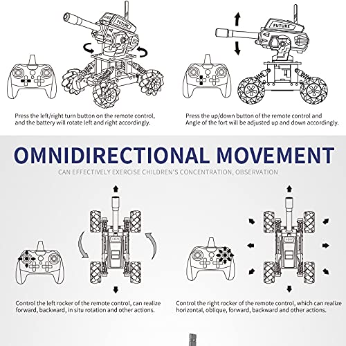 VANLINNY Robot Kits360 Drifting RC Tank ToyScience Projects for Ages 13 STEM Educational Kit for Beginner10 mph Fast DIY Remote Control CarProgrammableRechargeable for Birthday - Image 5