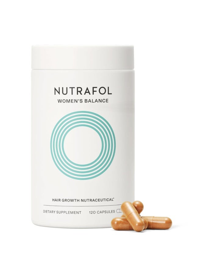 Nutrafol Women's Balance Hair Growth Supplements, Ages 45 and Up, Clinically Proven for Visibly Thicker Hair and Scalp Coverage, Dermatologist Recommended - 1 Month Supply