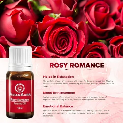 ASIAN AURA Aroma Diffuser Oil Set – English Lavender, Rosy Romance, Fruit Basket, Fresh Lime, White Jasmine & Lemongrass | Pack of 6 Glass Bottles (10ml Each) | Fragrance Oils for Diffuser, Candle Making, Home, Office & Spa | Total 60ml - Image 3