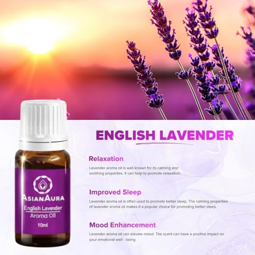 ASIAN AURA Aroma Diffuser Oil Set – English Lavender, Rosy Romance, Fruit Basket, Fresh Lime, White Jasmine & Lemongrass | Pack of 6 Glass Bottles (10ml Each) | Fragrance Oils for Diffuser, Candle Making, Home, Office & Spa | Total 60ml - Image 5