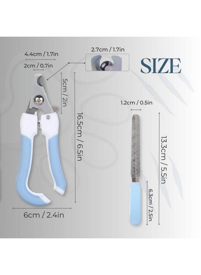 Generic Pet Nail Clippers and Trimmers: Ensuring Safety with Guard, Includes Nail File and Sharp Blade - Ideal Grooming Tool for Cats and Dogs - Dog Nail Clippers, Cat Nail Trimmer, white & Blue  - Image 2