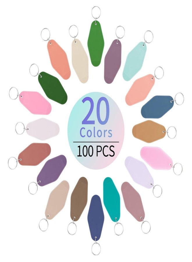 Motroce 100PCS Hotel Keychain Blank with Key Rings, 20 Colors Morandi Plastic Rhombus Vintage Motel Keychains Blank for DIY Sublimation Luggage Tag Label Craft Gifts Decorations - Image 3