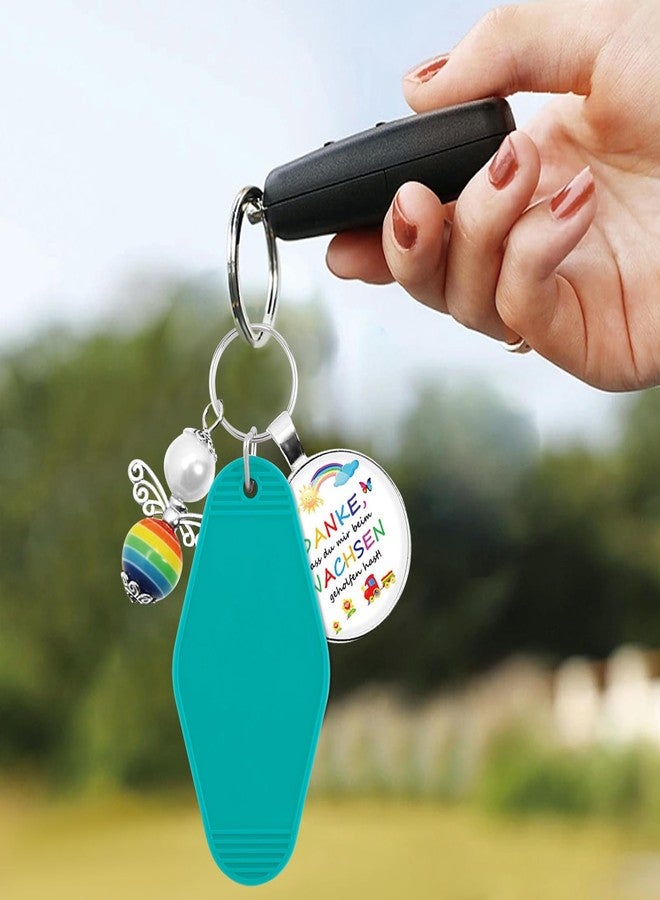 Motroce 100PCS Hotel Keychain Blank with Key Rings, 20 Colors Morandi Plastic Rhombus Vintage Motel Keychains Blank for DIY Sublimation Luggage Tag Label Craft Gifts Decorations - Image 4