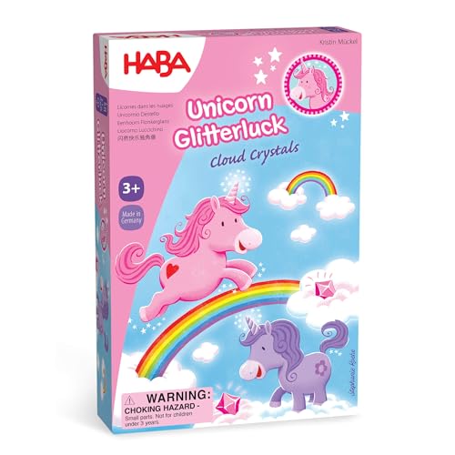 HABA Unicorn Glitterluck Cloud Crystals A Sparkling Dice Games Competition Childrens Games Unicorn Gifts for Ages 3 Made in Germany - Image 1
