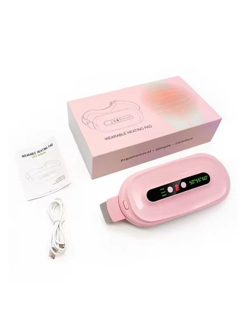 JAJEEK Cramps Menstrual Period Pain Relief Smart Heating Pad, Vibration Massage Belt for Period Cramps, Comfortable Belly Massager for Women – Available in Blue and Pink - Image 1