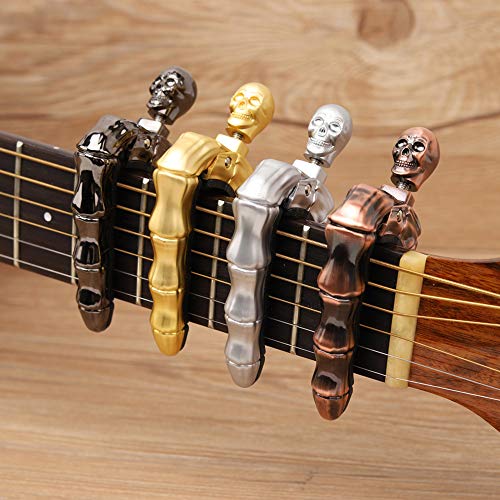 Koldot Guitar Capo Skull Capo for Acoustic and Electric Guitar Skeleton Head Ukulele Capo for Banjo Mandolin Bass and Classical Guitar Comes with 5 Picks - Image 5