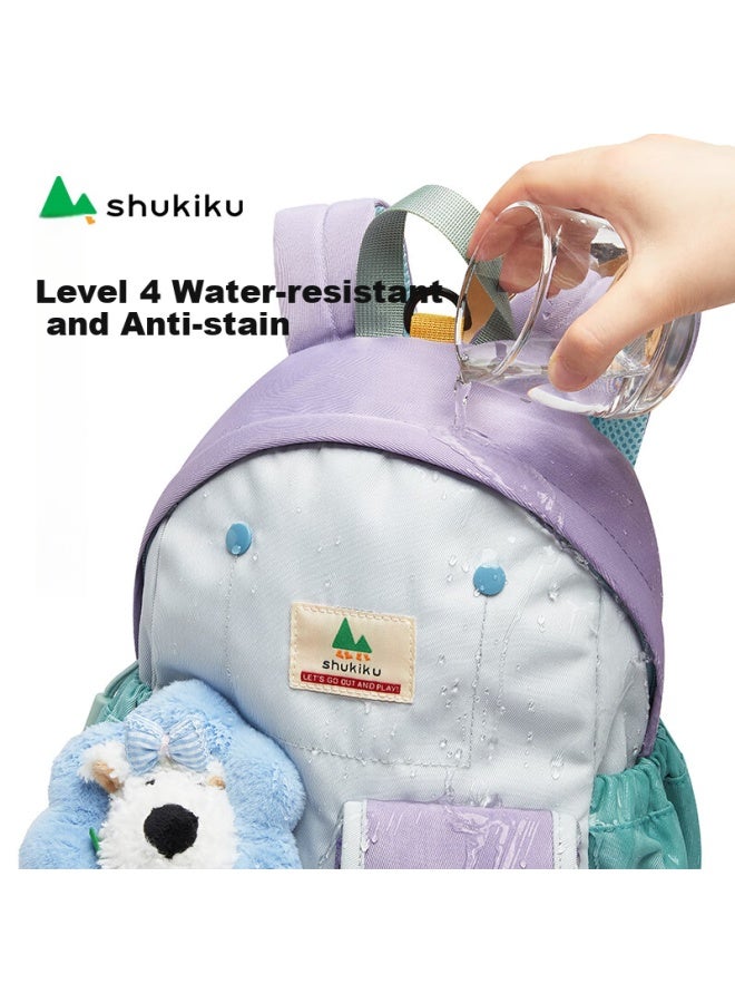 Shukiku Children's Doll Backpack, Kindergarten Schoolbag, Elementary Student Water-resistant Backpack, Sea Salt Eggplant Purple, Size S+ - Image 3