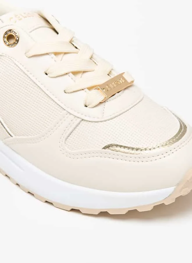 Celeste Women's Textured Sneakers with Lace-Up Closure