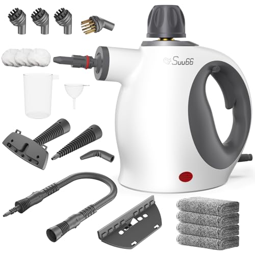 Suu66 Handheld Steam Cleaner with Safety Lock, 500mL Large Tank & 19PCS Accessories - Multi-Surface Deep Cleaning for Kitchen, Bathroom, Car, Sofa - Removes Stubborn Grime, Sanitizes Surfaces (Yellow) - Image 1