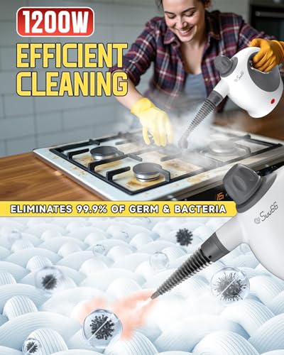 Suu66 Handheld Steam Cleaner with Safety Lock, 500mL Large Tank & 19PCS Accessories - Multi-Surface Deep Cleaning for Kitchen, Bathroom, Car, Sofa - Removes Stubborn Grime, Sanitizes Surfaces (Yellow) - Image 4