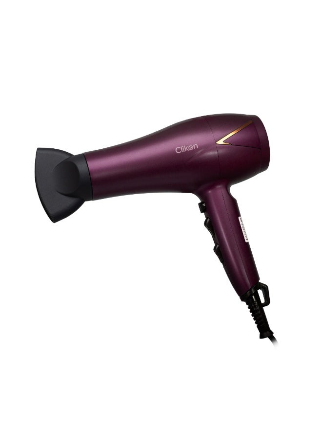 Clikon Professional Hair Dryer 2000W DC Motor with 2 Speed Settings, 3 Heat Levels, Cool Shot Button, Overheating Protection & Concentrator Nozzle, CK3309 - Image 1
