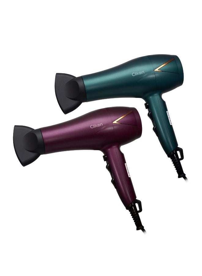 Clikon Professional Hair Dryer 2000W DC Motor with 2 Speed Settings, 3 Heat Levels, Cool Shot Button, Overheating Protection & Concentrator Nozzle, CK3309 - Image 2