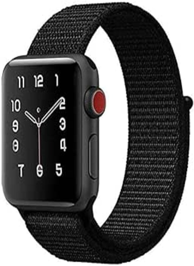 Generic - Nylon band for apple watch 44mm darl black color - Image 1