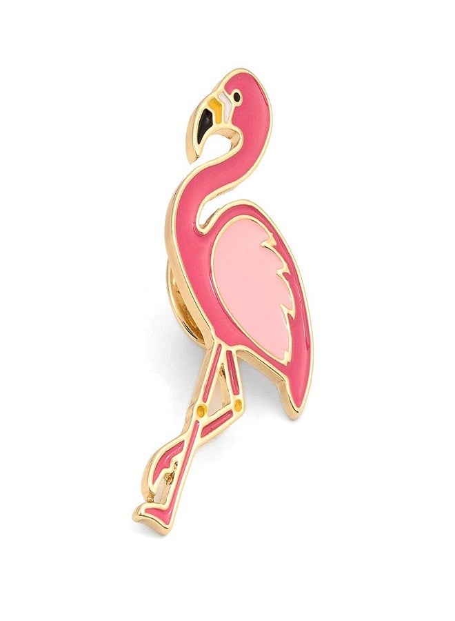 SENFAI 10K Gold Color Cute Enamel Flamingo Pin and Brooch (Rose Gold) - Image 4