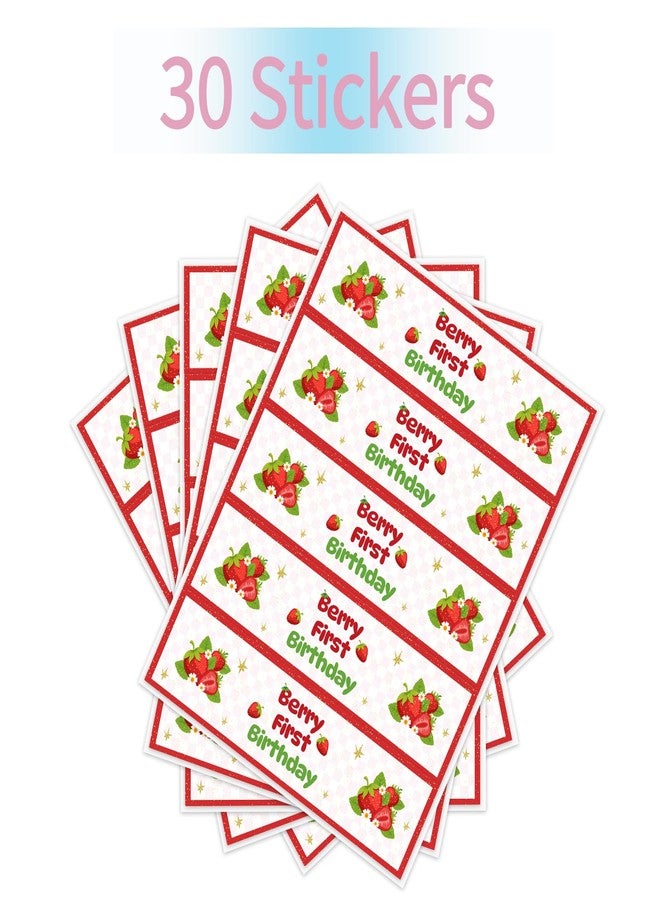 Maicaiffe Berry First Birthday Water Bottle Labels, Newborn Baby Shower Water Bottle Stickers, Baby Girl 1st Birthday Party Decorations, Gender Reveal Party Labels Supplies 30 Stickers - Image 3