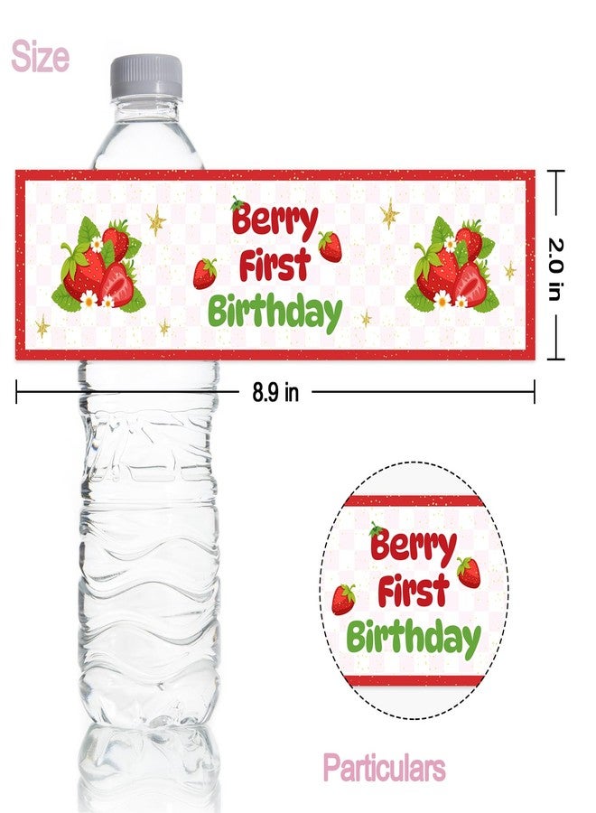 Maicaiffe Berry First Birthday Water Bottle Labels, Newborn Baby Shower Water Bottle Stickers, Baby Girl 1st Birthday Party Decorations, Gender Reveal Party Labels Supplies 30 Stickers - Image 2