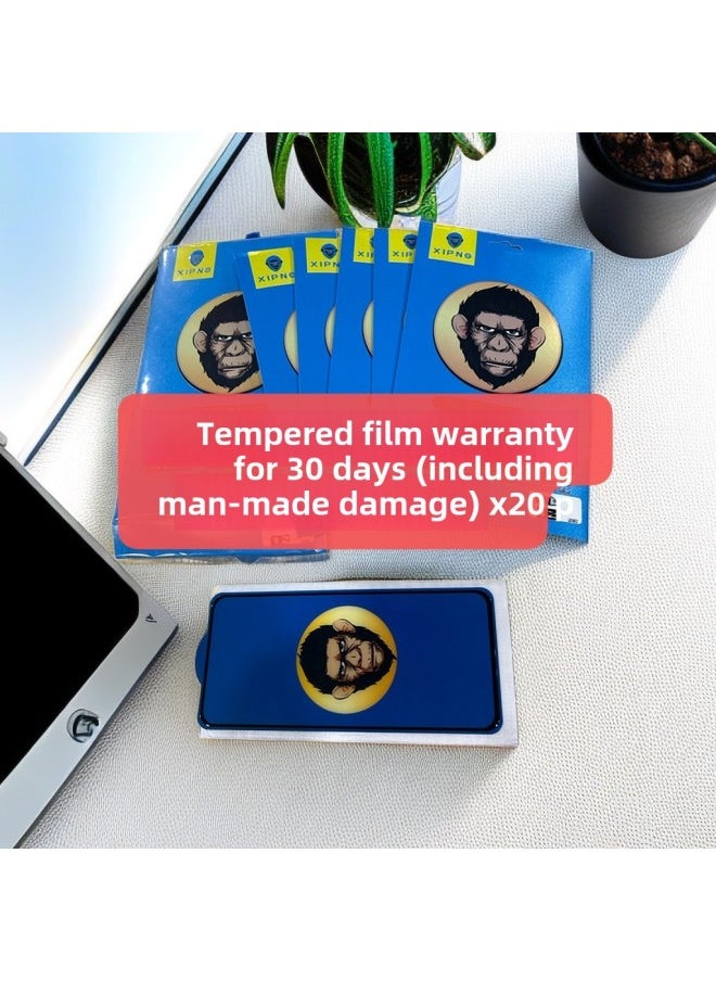 Generic Lixin For Apple 14propromax 12 Ten In One Packaging High Aluminum Full Screen Brand Toughened Film-Color:1 HD XINPIN Folded Plating With Bottom Plate (30 Days Warranty)-Dimensions:Apple 12PROMAX  - Image 1
