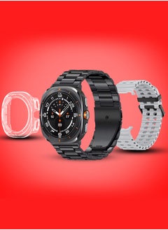 Kalobee SK7 Ultra Smartwatch Bundle With Accessories Including 1 Black Stainless Steel Band 1 Grey Silicone Band a Charging Cable and a TPU Case Protector  - Image 2