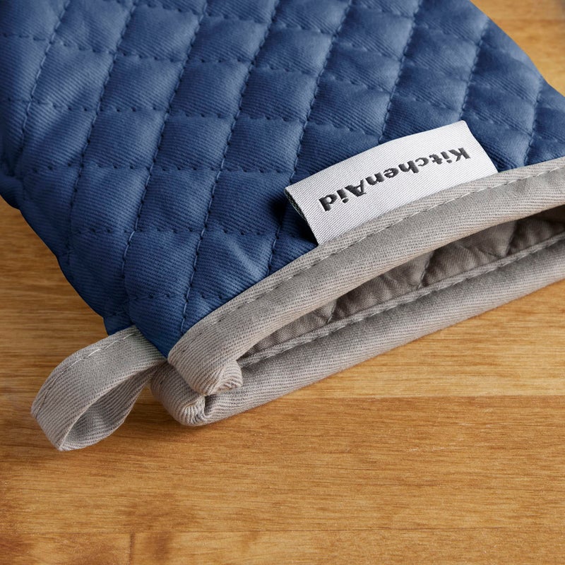 KitchenAid Asteroid Mini Oven Mitt  5.5""x8""  Blue Willow 2 Count - Image 4