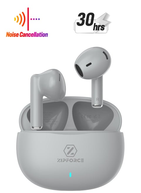 ZIPFORCE True Wireless Earbuds, In-Ear Bluetooth 5.3 Headphones 4-Mics ENC Clear Call, Bluetooth Earbuds Touch Control, IPX6 Waterproof TWS, Light-Weight Earphones